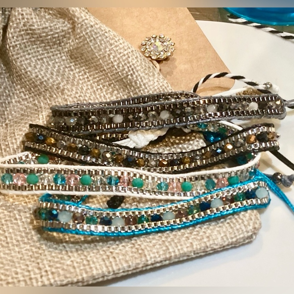 COPY - 🌸Set of 4 Hand Made Glass Bead Bracelets